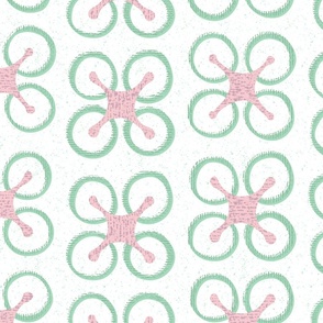 Drone Formation in Pastel Green and Pink - 27in