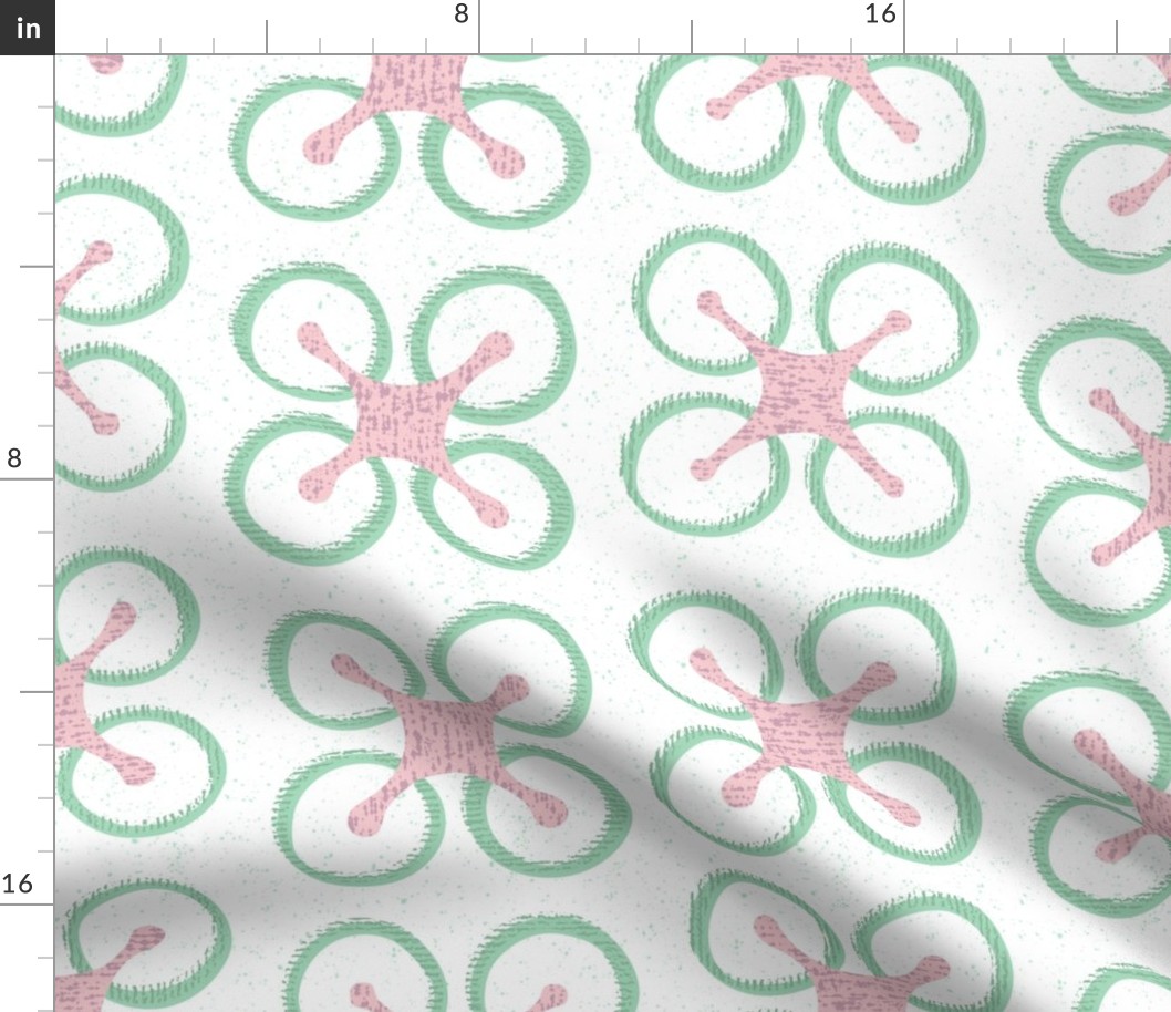 Drone Formation in Pastel Green and Pink - 27in