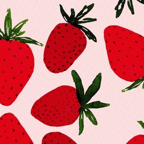 Large Scale "Candy Summer" abstract strawberry pattern