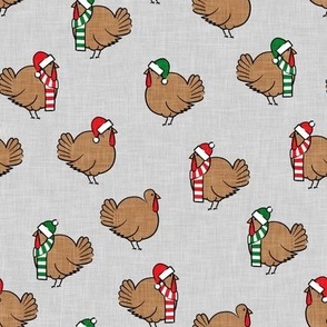 Christmas Turkey - Cute turkeys - grey - LAD23