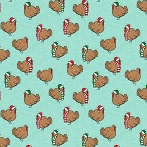 (small scale) Christmas Turkey - Cute turkeys - mint - LAD23