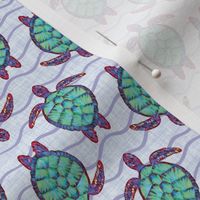 Tropical Turtles Purple and Green Polygon