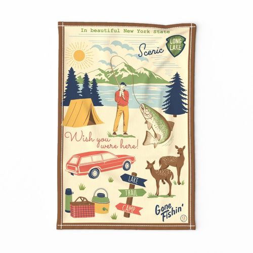 Scenic Long Lake (Tea Towel)