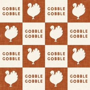 Gobble Gobble Thanksgiving Day Checks - Turkey - rust - LAD23