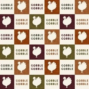 (small scale) Gobble Gobble Thanksgiving Day Checks - Turkey - multi - LAD23