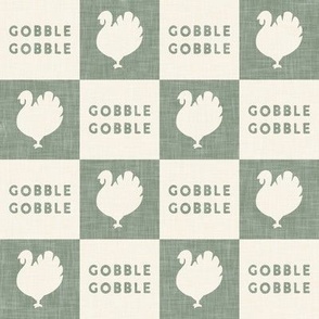 Gobble Gobble Thanksgiving Day Checks - Turkey - sage - LAD23