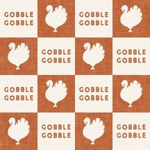 Gobble Gobble Thanksgiving Day Checks - Turkey - dark orange - LAD23