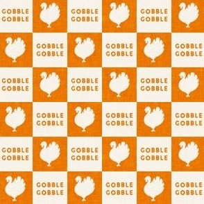 (small scale) Gobble Gobble Thanksgiving Day Checks - Turkey - orange - LAD23