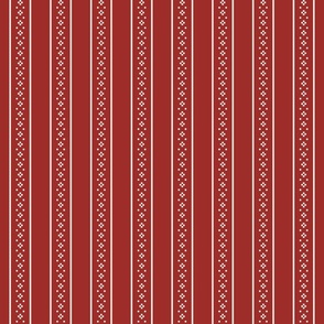 Christmas Crimson Red with White Regal stripes  