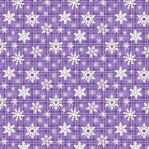 Plaid And Snowflakes Purple Mini