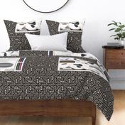 Greyhound Pillow Panel - Black Spots Male