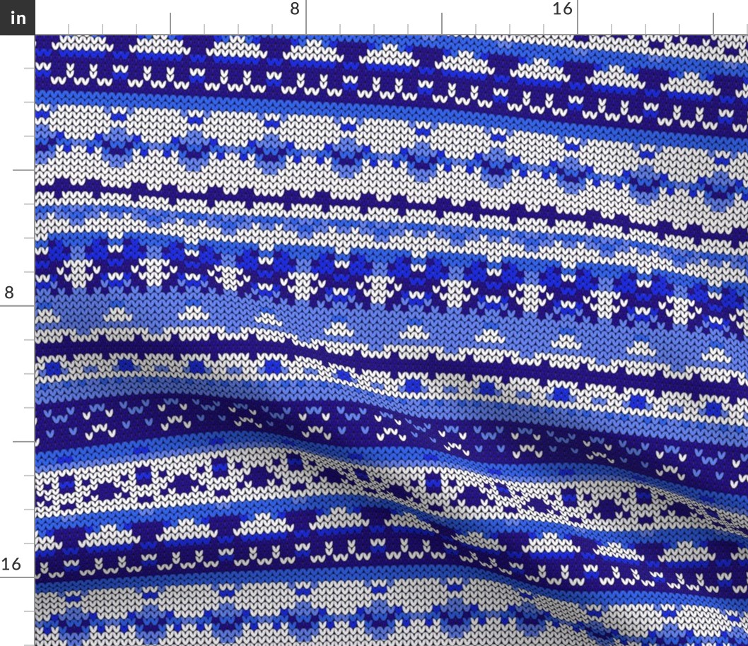 Vintage Skiing Sportswear pattern by kedoki bright blue tones
