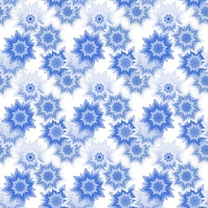 Bohemian Blooms Blues // White // Small Scale