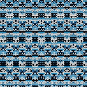 Vermont Skiing Vintage Sportswear Pattern by kedoki in blue and white half drop pattern