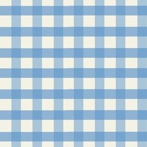 Gingham Check in Light Blue smaller scale Fabric, Great for cottagecore and cabincore aesthetics.