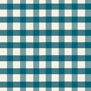 Gingham Checks in Teal - small scale