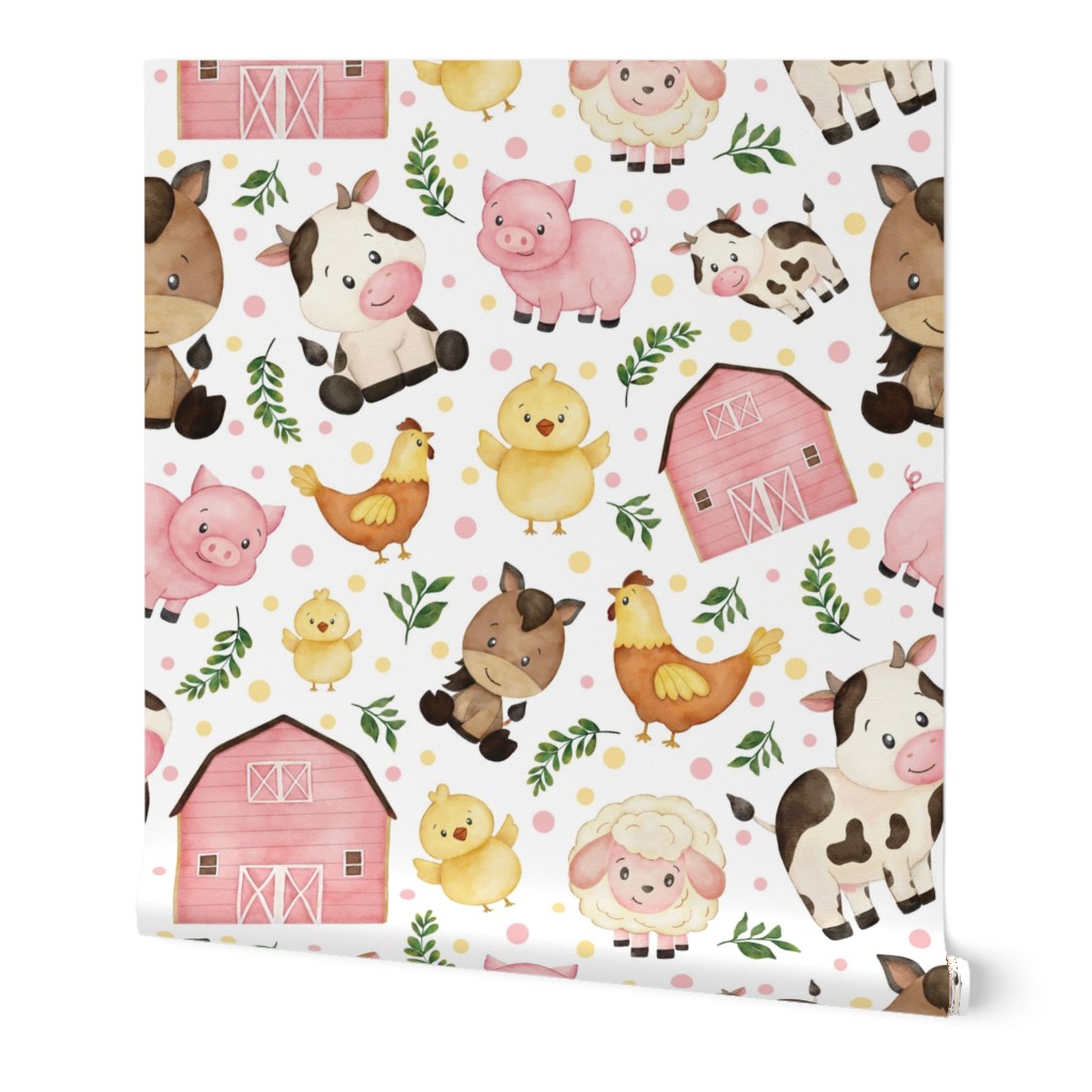 Pink Farm Cute Animals - Moo-velous Cuteness