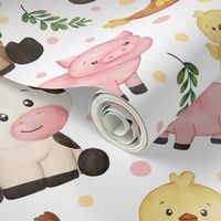 Pink Farm Cute Animals - Moo-velous Cuteness