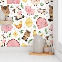 Pink Farm Cute Animals - Moo-velous Cuteness