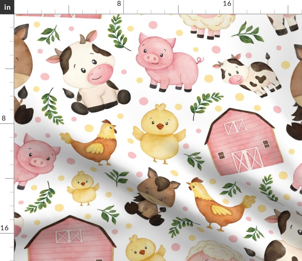 Pink Farm Cute Animals - Moo-velous Cuteness