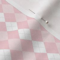 Smaller Scale Preppy Argyle Diamonds in Cotton Candy Pink