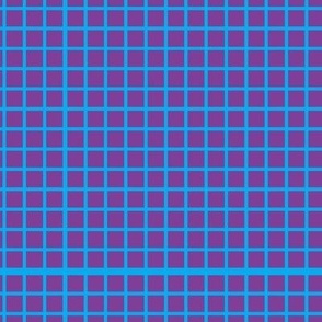 Sicily Inspired Line Grid Purple Ground Blue Grid Maxi