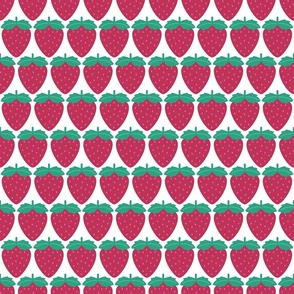 Retro Red Strawberries on a white background