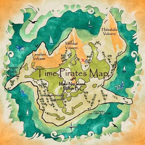 Time Pirates Map of Maui Nui Island - 1 Million B.C. by kedoki