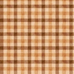 Textured gingham in brown. Small scale