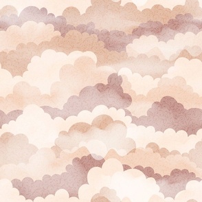 Fluffy Clouds Beige Ivory Small Scale 