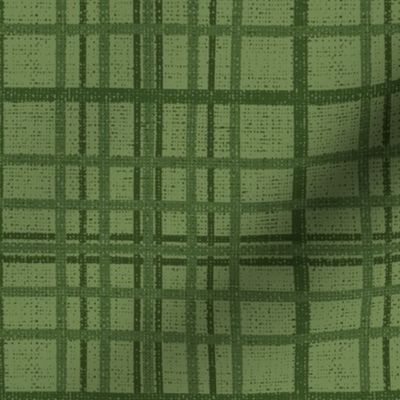 Plaid with texture, greens, linen look