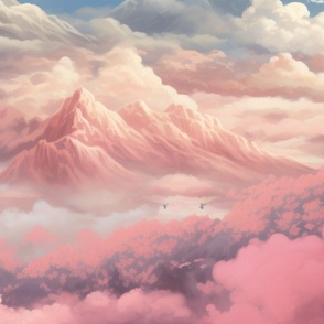 Moody Fuchsia Clouds and Mountain Tops