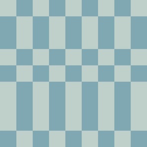 90s Check - Muted Blue Green