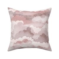 Fluffy Clouds Rose Beige Taupe Small Scale 