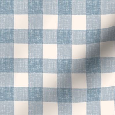 DUSTY BLUE LINEN TEXTURE GINGHAM _1in small