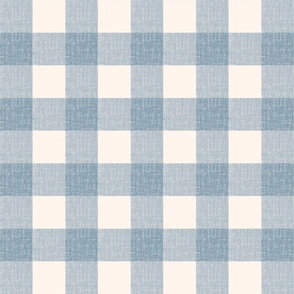  DUSTY BLUE LINEN TEXTURE GINGHAM _2in
