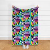 Retro 80s and Early 90s Inspired Bright Color Geometrical - Half Drop