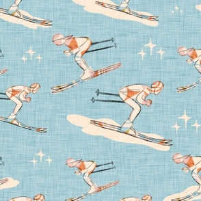 Winter Sports - Retro Vintage Ski  Baby Blue XL