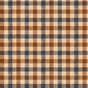 Textured gingham in gray and brown. Small scale