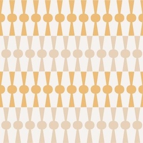 retro geometric horizontal candy stripe - golden marigold and buff tan brown