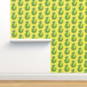 Pattern Bird, gray on yellow