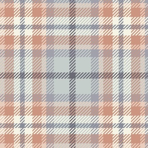 Plaid #1 - Coral and Blue (Medium Scale)
