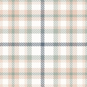 Plaid #1 - Soft Coral and Mint (Medium Scale)
