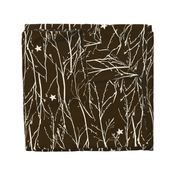 Organic Trailing Winter Branches and Stars - Dark