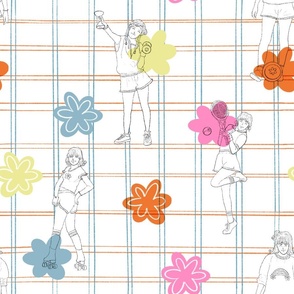 Girls just want to have fun // Vintage Sportswear Flowers Pattern