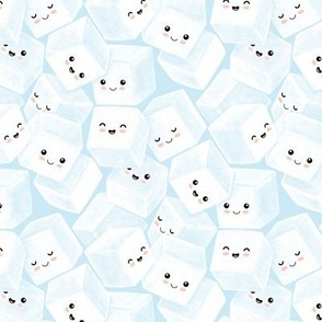 Cute Sugar Cube Characters - frosty ice blue - small 