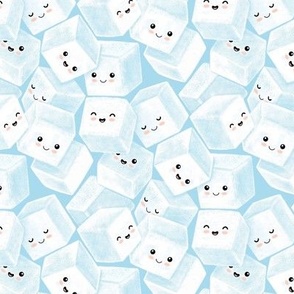 Cute Sugar Cube Characters - sky blue - small 