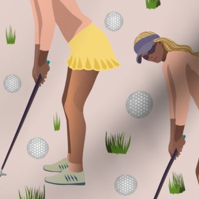 Golf girl - single - soft pink