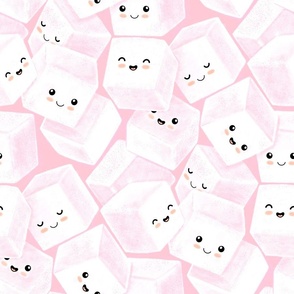 Cute Sugar Cube Characters - marshmallow pink 
