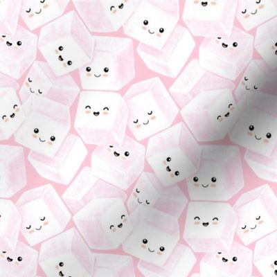 Cute Sugar Cube Characters - marshmallow pink - small 